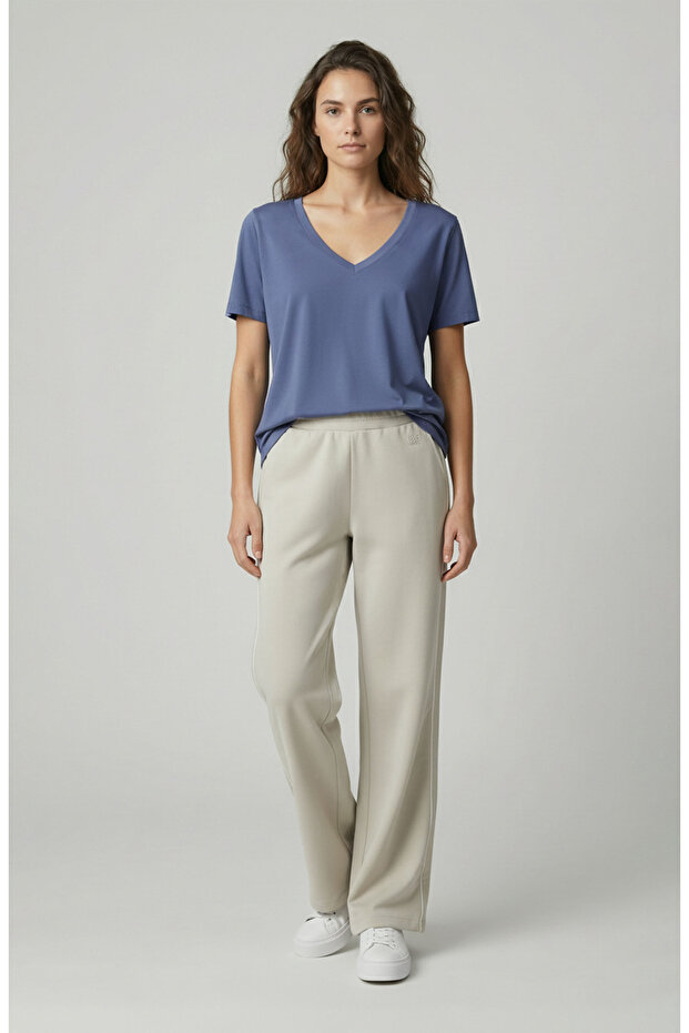 İndigo Basic V Yaka Tshirt - 2