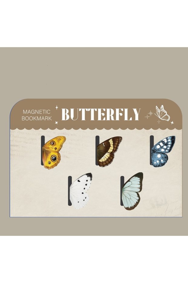 5pcs Bview Art 5pcs Magnetic Butterfly Bookmarks Set, Colorful Cartoon Insect Page Clips for Kids Re
