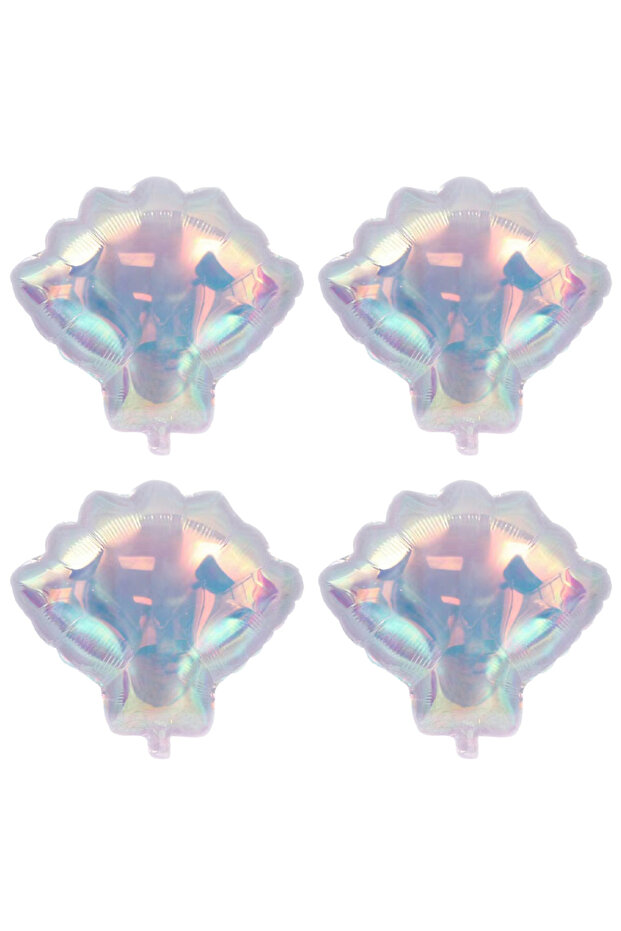 Other 4 Pcs 4-Pack of Colorful Shell-Shaped Aluminum Foil Balloons, Suitable for Ocean-Themed Birthd