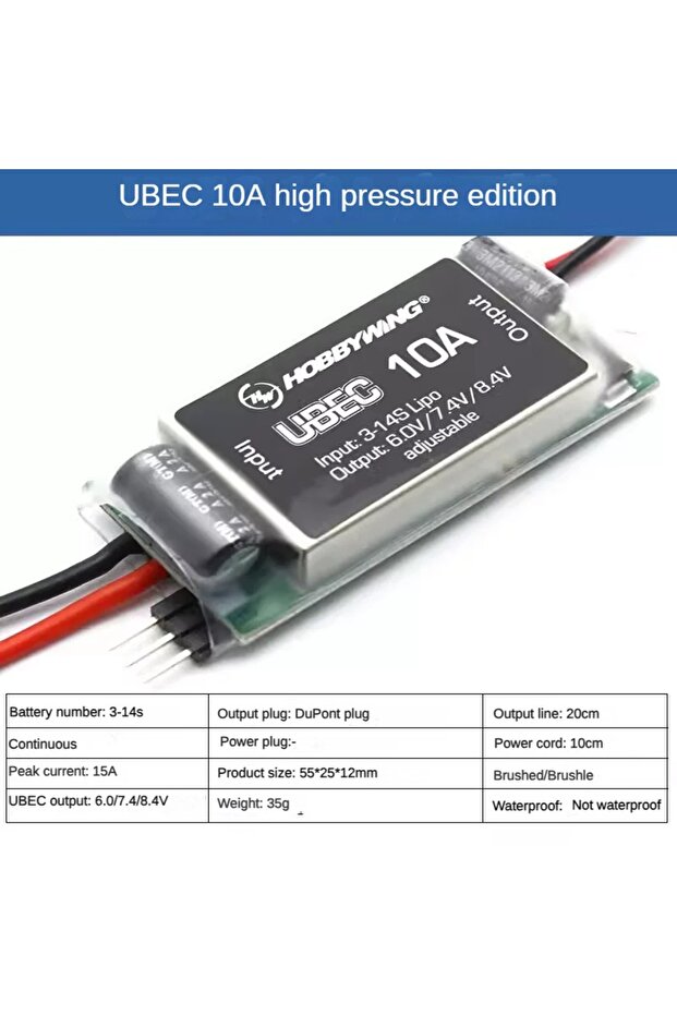 Choice UBEC 10A H (3-15S) Hobbywing High Voltage RC UBEC Voltage ...