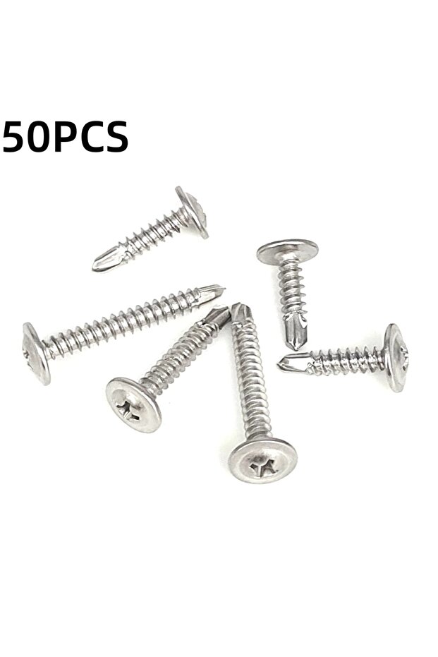 4.2X13MM M4.2 50PCS Truss Head Sheet Metal Screws Assortment Kit Stainless Steel Self Tapping Drilli