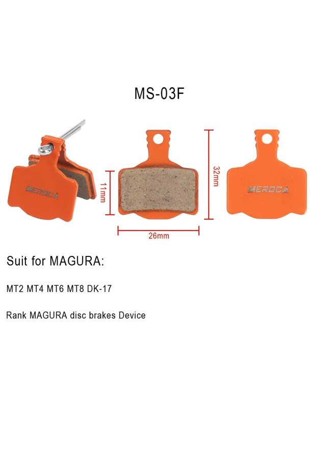 orange Bicycle Brake Pads for Magura MT2 MT4 MT6 MT8 MTS Bicycle Caliper Resin Semi-Metallic Disc Br