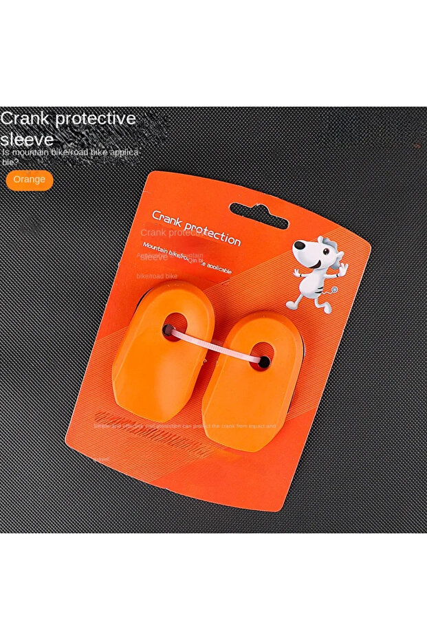 Orange 2 Pcs Silicone MTB Road Bike Crank Arm Skin Protectors Sleeve Cover Boot Cap Tools Kit Outdoo