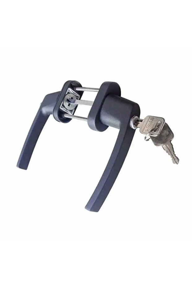 WHITE Two-end Lever Lock Solid Thickened Crank Handle with Keys Full solid thickened door handle wit - 5