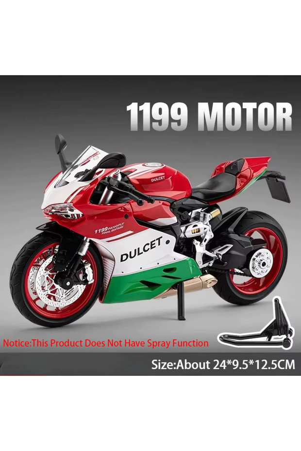 1199 Red Green 1:9 Alloy 1299 Motorcycle 1199 Diecast Models Toys Car Front Wheel Steering Shock Abs