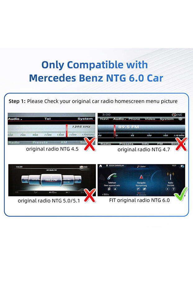 نظام NTG 6.0 اللاسلكي CarPlay وAndroid Auto لسيارات مرسيدس بنز موديلات 2019-2022، يدعم نظام MBUX بتقنية NTG6.0، وتقنية Bluetooth، ونظام تحديد المواقع العالمي (GPS).