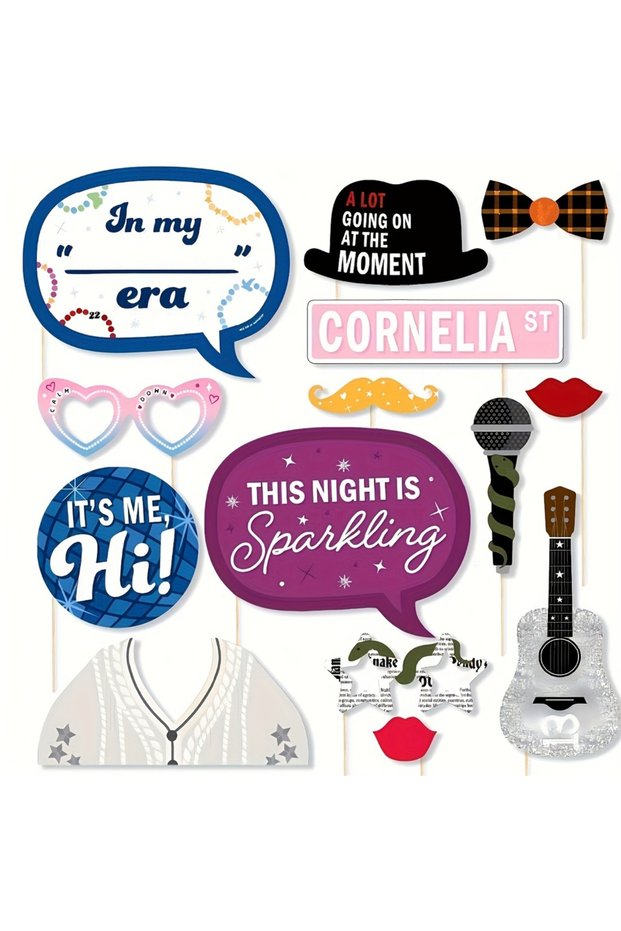 Photo props 14Pcs Singer Party Photo Booth Boys and Girls Party Decorations It's Me Birthday Party F