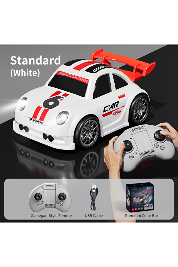 YT-Q216-White-NO LCD C6 Mini Car with Dual Mode Lights Sound demo function Camera Screen Control Car