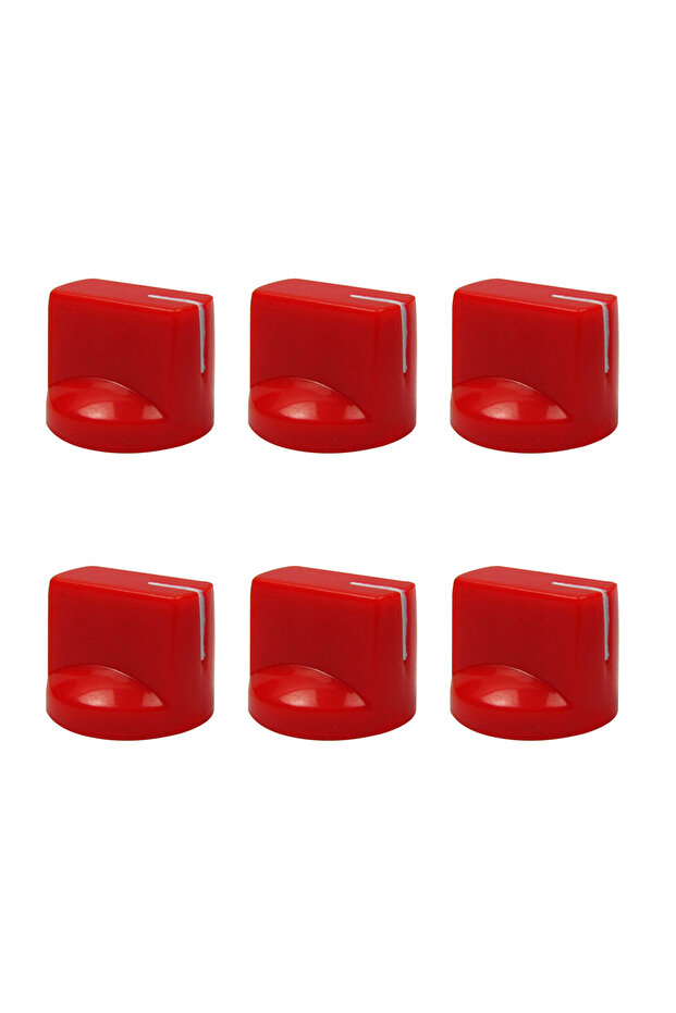 6pcs Black FLEOR 6PCS Plastic Flat Head Guitar Amp Amplifier Knobs Effect Pedal Control Knobs - 1