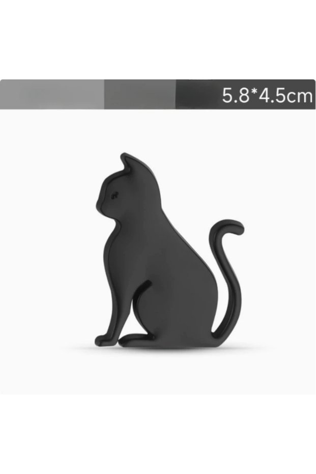 Black 3D Metal Car Sticker - Metal Cat Adhesive Badge Emblem for Universal Cars, Moto Bikes & Decora