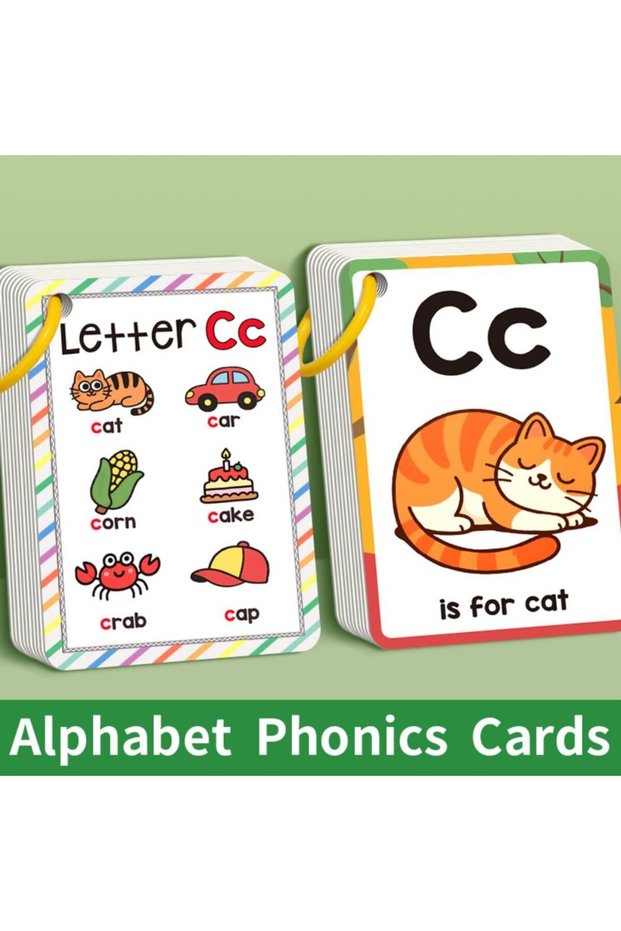 26 Letters English Alphabet Cards 156 Words with Pictures Children's Flashcards Colorful Design A...