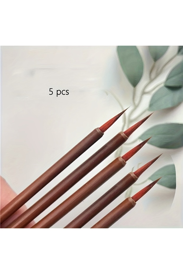 5pcs Fine Line Art Brushes, Handmade, Chinese Calligraphy and Precision Designed Digital Painting Br