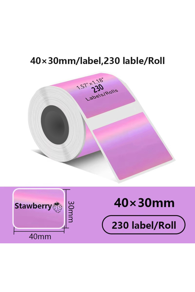 1Roll-Purple Purple Thermal Reflective Labels 40mm * 30mm / 1.58 inches * 1.18 inches Multifunctiona