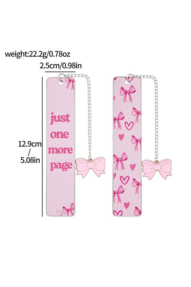 SQ1354 Ladies of Literature and Art Cute Bookmark Gift - Pink Bow Metal Bookmark, Charming and Uniqu