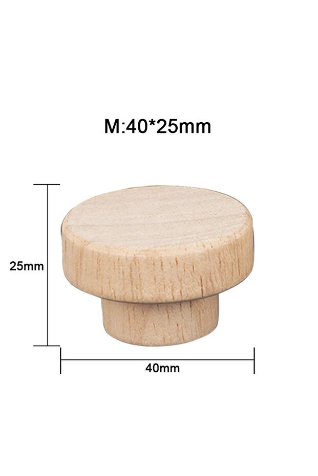 12pcs M 4-48Pcs Wood Knobs Flat Top Round Cabinet Knobs Natural Solid Wooden Dresser Drawer Knobs Ki