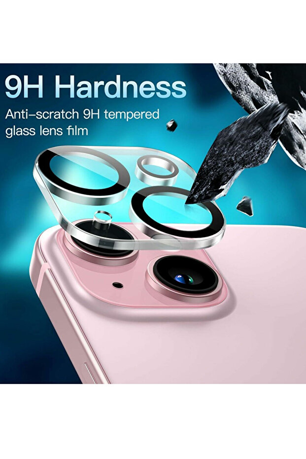 واقي عدسة كاميرا ممتاز لهاتف آيفون 15 بلس من آبل - أسود - 2