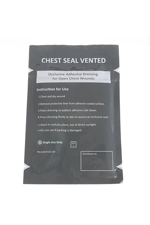 A1 Chest Seal Wound Care for Emergency or Tactical Situations Advanced Adhesive Sterile Transparent