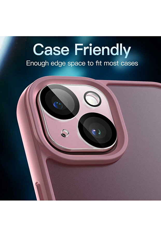 واقي عدسة كاميرا ممتاز لهاتف آيفون 15 بلس من آبل - أسود - 4