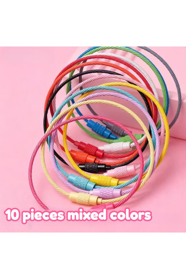 10pcs mixed color 5pcs Stainless Steel Keychain, Quick Release Carabiner Clip for Car Keys Outdoor H