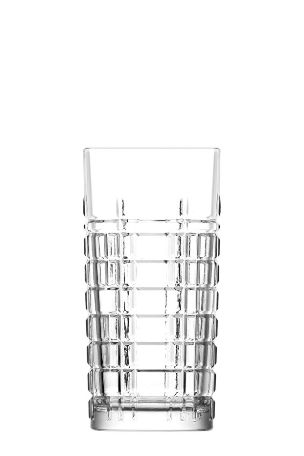 Brit 4-Piece Soft Drink Glasses 356 Cc - Modern Geometric Pattern Tall Glass Set