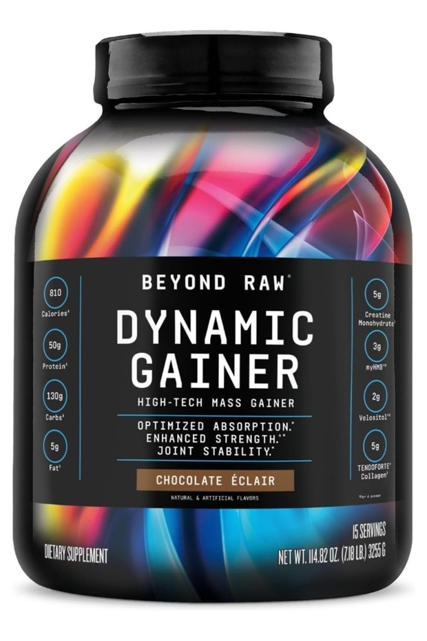 Raw Dynamic Gainer High-Tech Mass Gainer Optimized Absorption Chocolate Eclair 15 Servings