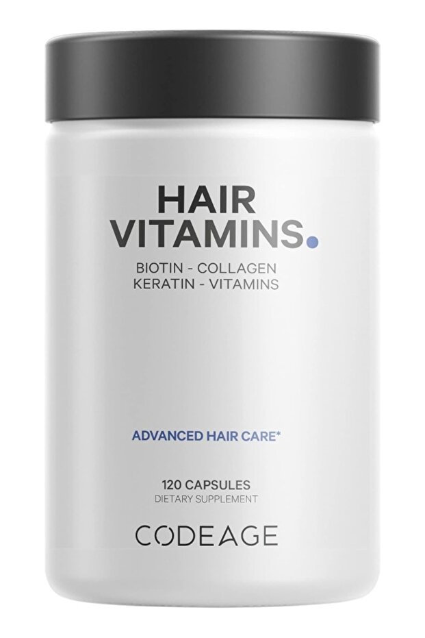 Hair Vitamins 10000 Mcg Biotin, Keratin, Collagen 120 Capsules