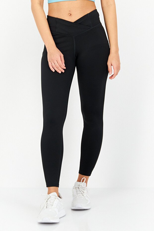 Women Sportswear Fit Plain Training Leggings, Black
