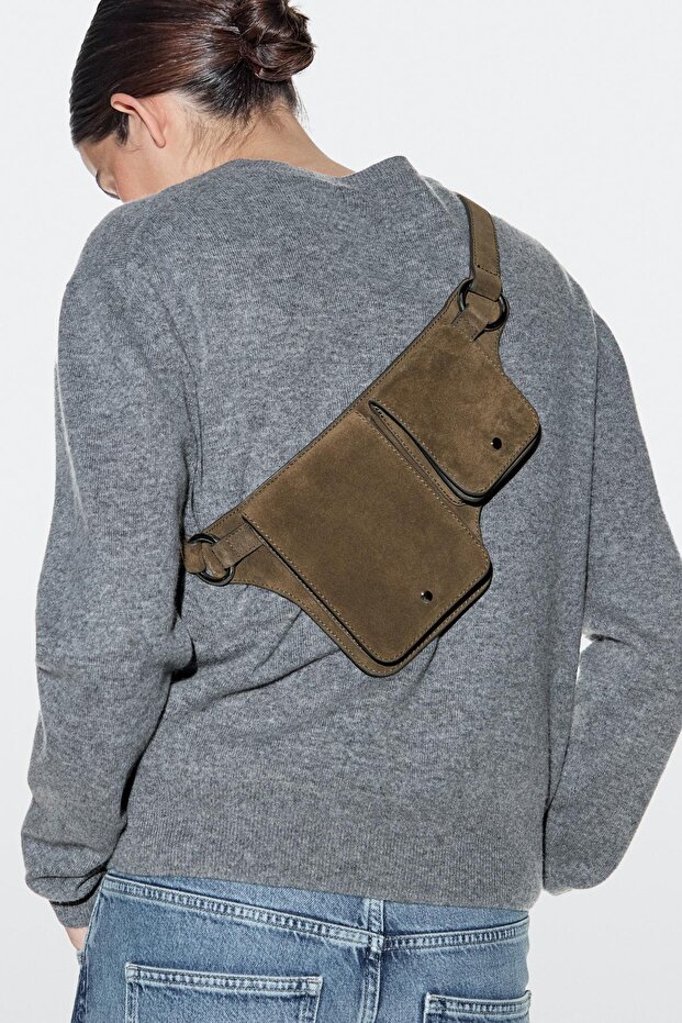 Double compartment leather belt bag - 2