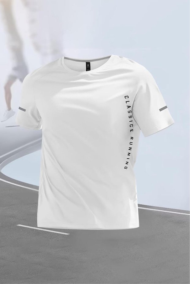 Manclassic Running Ice Silk Men's Athlete T-Shirt Breathable Quick Dry Running and Fitness T-Shirt
