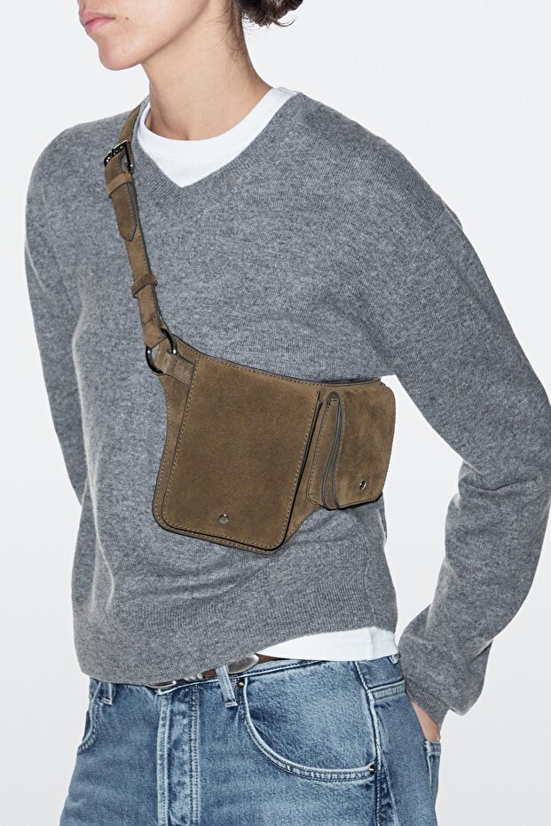 Double compartment leather belt bag - 3