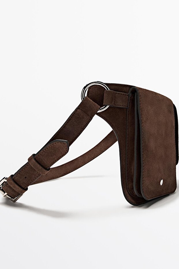 Double compartment leather belt bag - 5