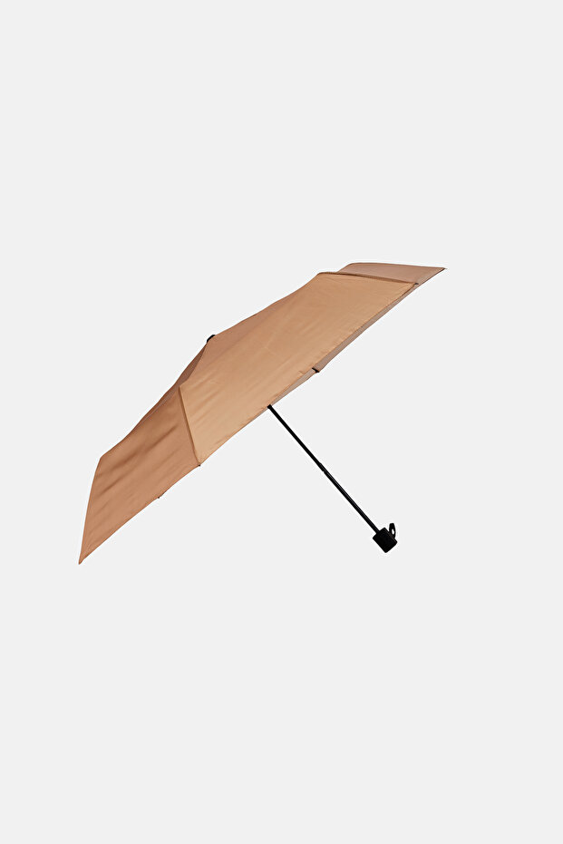 مظلة صلبة قابلة للطي، بنية اللون - 2