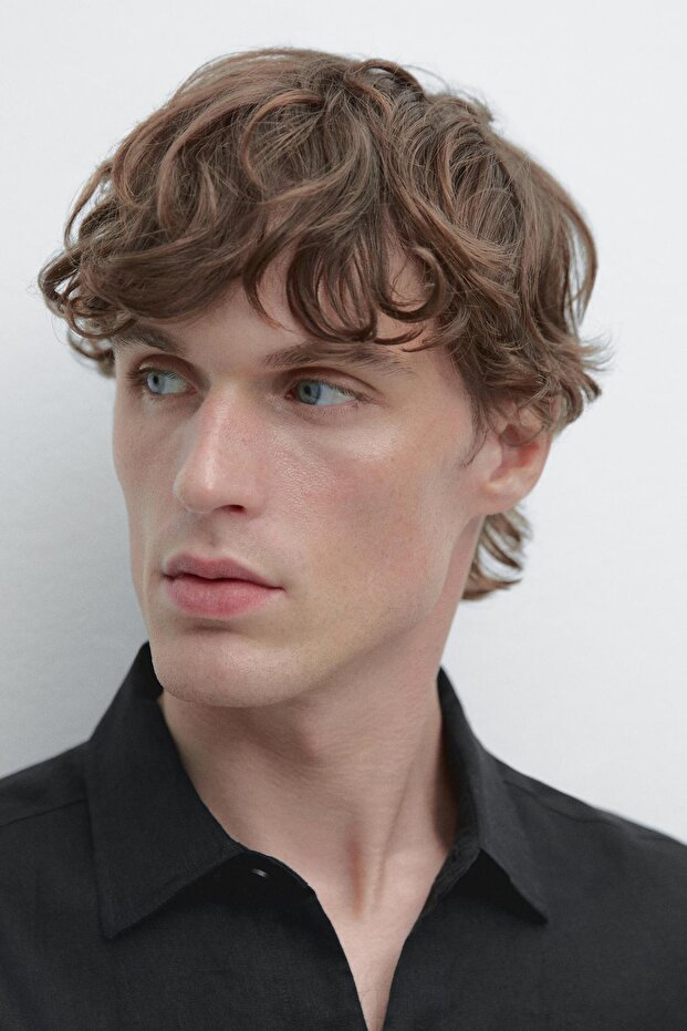 %100 keten regular fit gömlek - 4