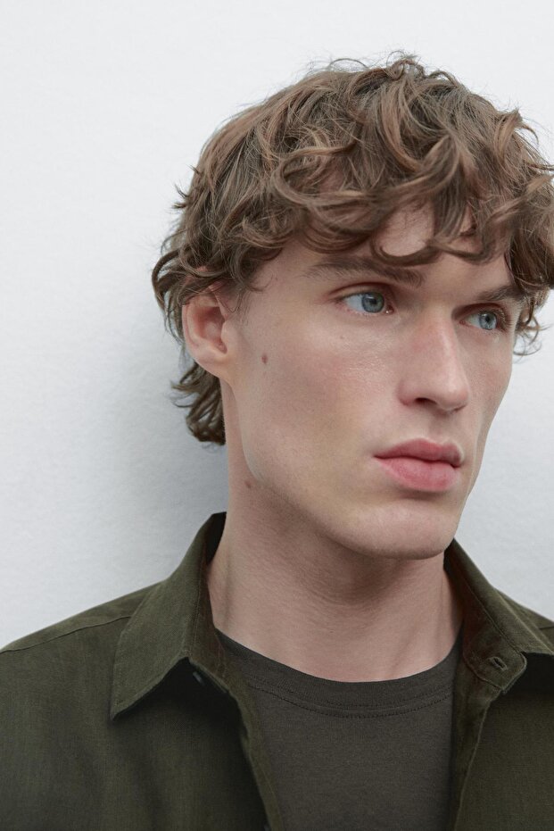 %100 keten regular fit gömlek - 4