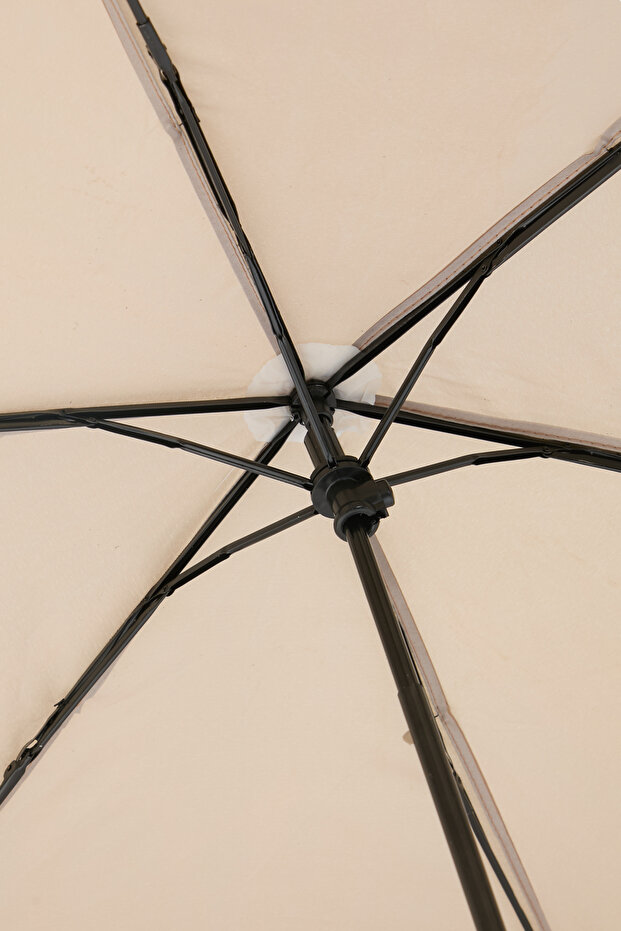 مظلة صلبة قابلة للطي، بنية اللون - 3