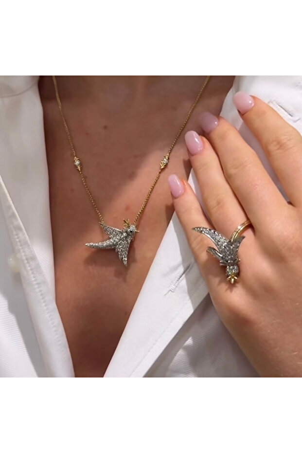 خاتم قابل للتعديل مع شكل طائر - 2