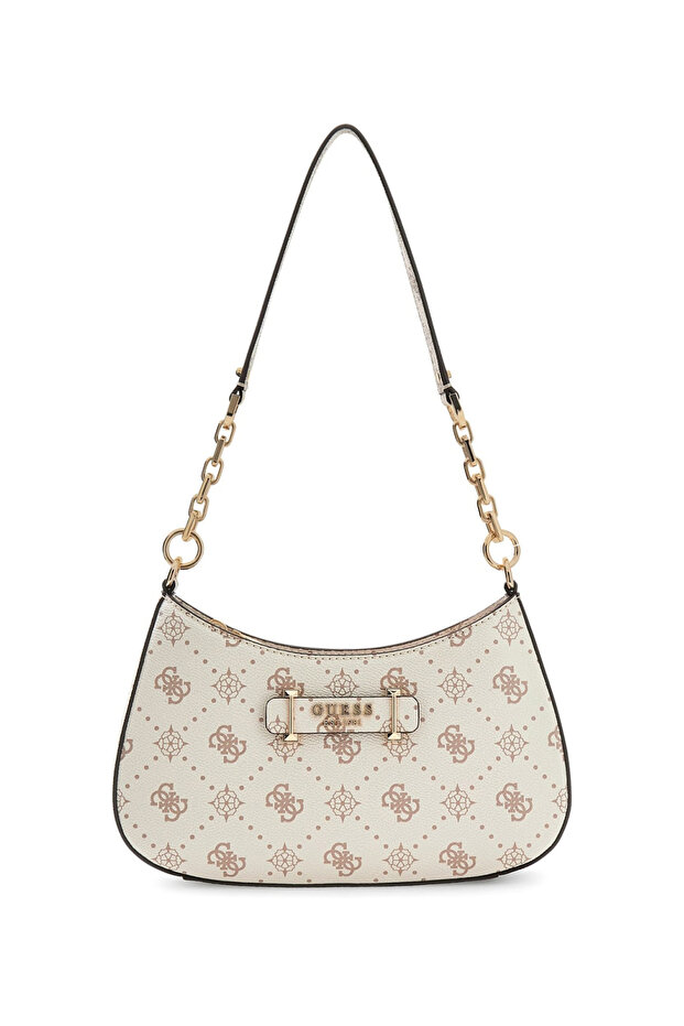 Women's Carrie Logo Shoulder Bag - Cream