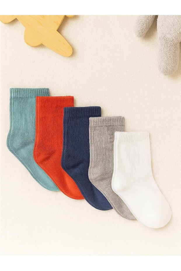 Baby Boy 5-Piece Socks 0-24 Months Orange