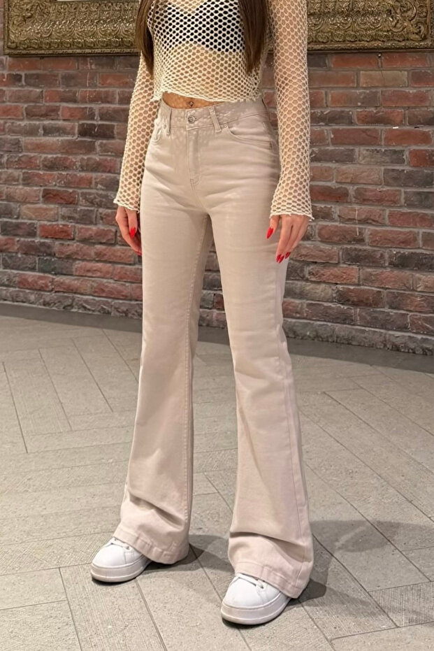 Women High Waist Stretch Fabric/Stretchy Flared Pants