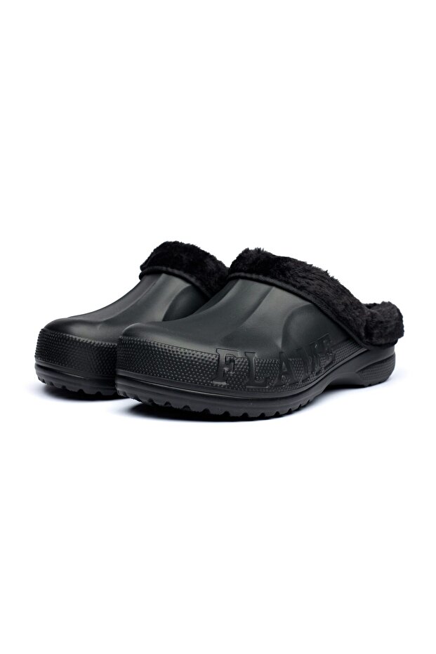 Men's Warm Clogs, A1002M, Black - 7