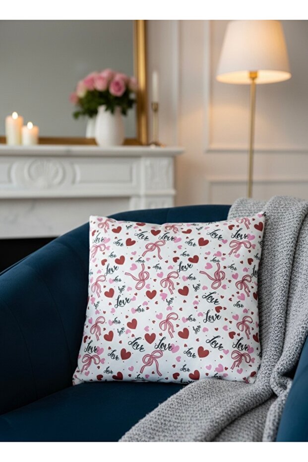 Digital Printed Valentine's Day Themed Decorative Throw Pillow Cover