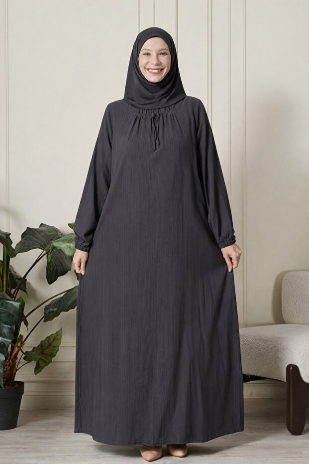 Women's Plus Size Square Neck Dress Seersucker Fabric