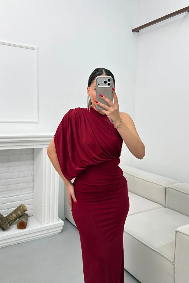 Rochie drapată cu un singur umăr - 5