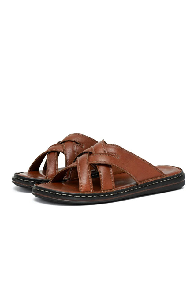 100% Genuine Leather Orthopedic Soft Sole Daily Men's Slippers