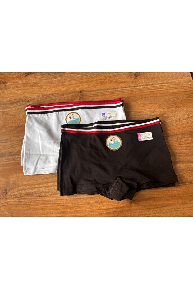Comfortable Thin Waistband Detail Healthy Cotton 6-Piece Black-White Color Women's Boxers