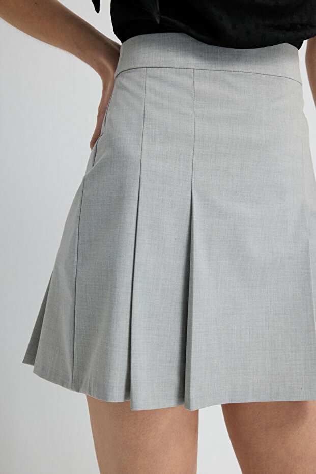 Pileli Mini Etek - 4