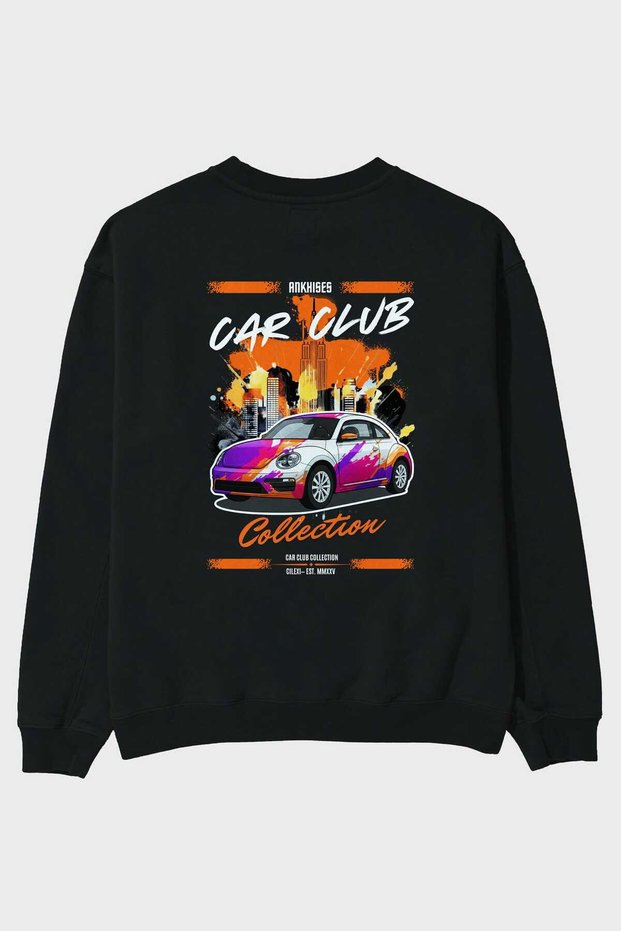Araba Club Series 40 Back Printed Black Oversize Sweatshirt Men Women Unisex