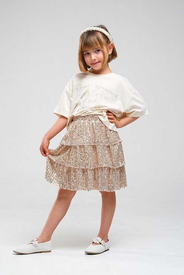 4-8 Years Suprice Girls' Set-Latte
