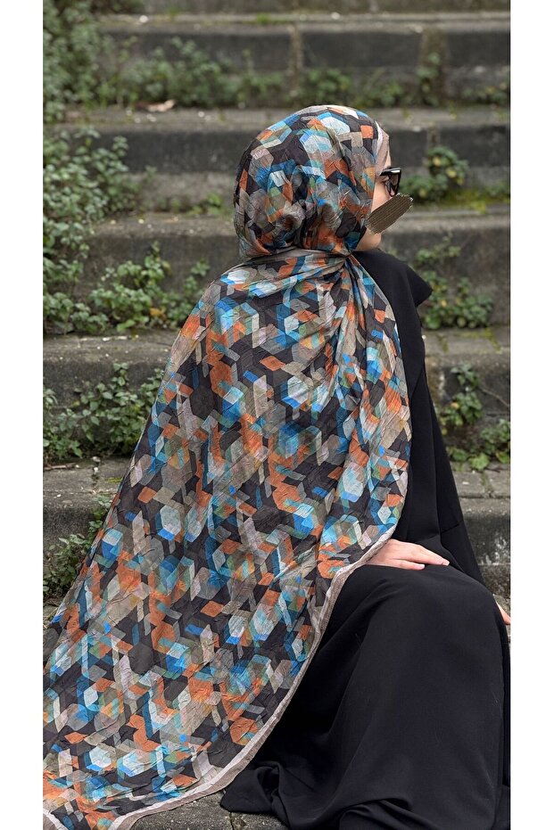 شال بامبو كراش - نمط أيقوني - أخضر مخملي - 3