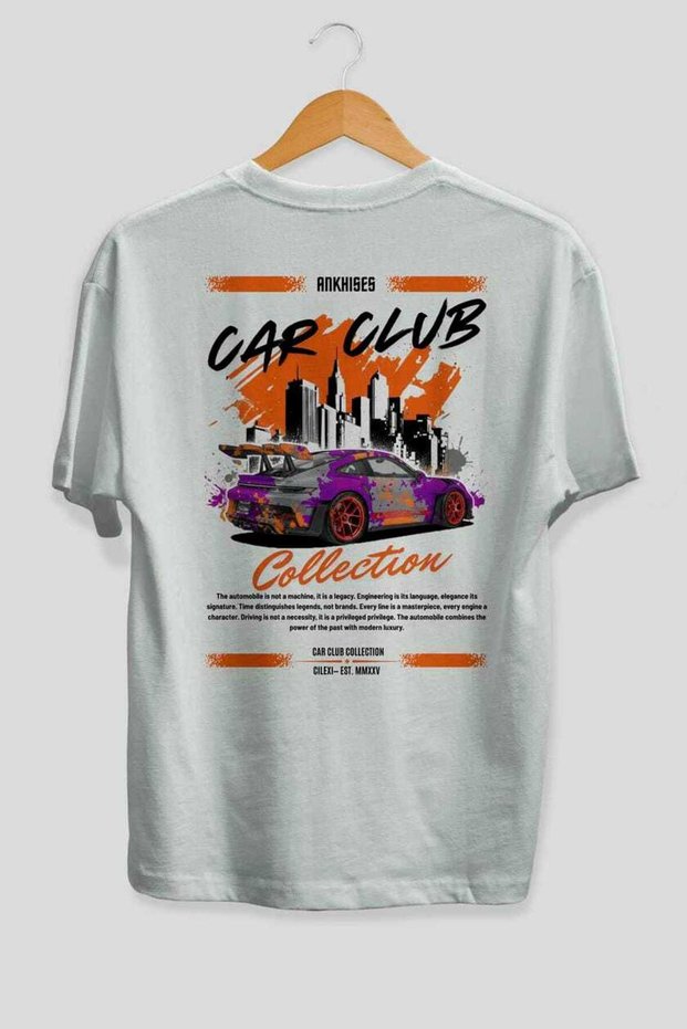 Araba Club Series 2 Back Printed White Oversize T-Shirt 100% Cotton Men's Women's
